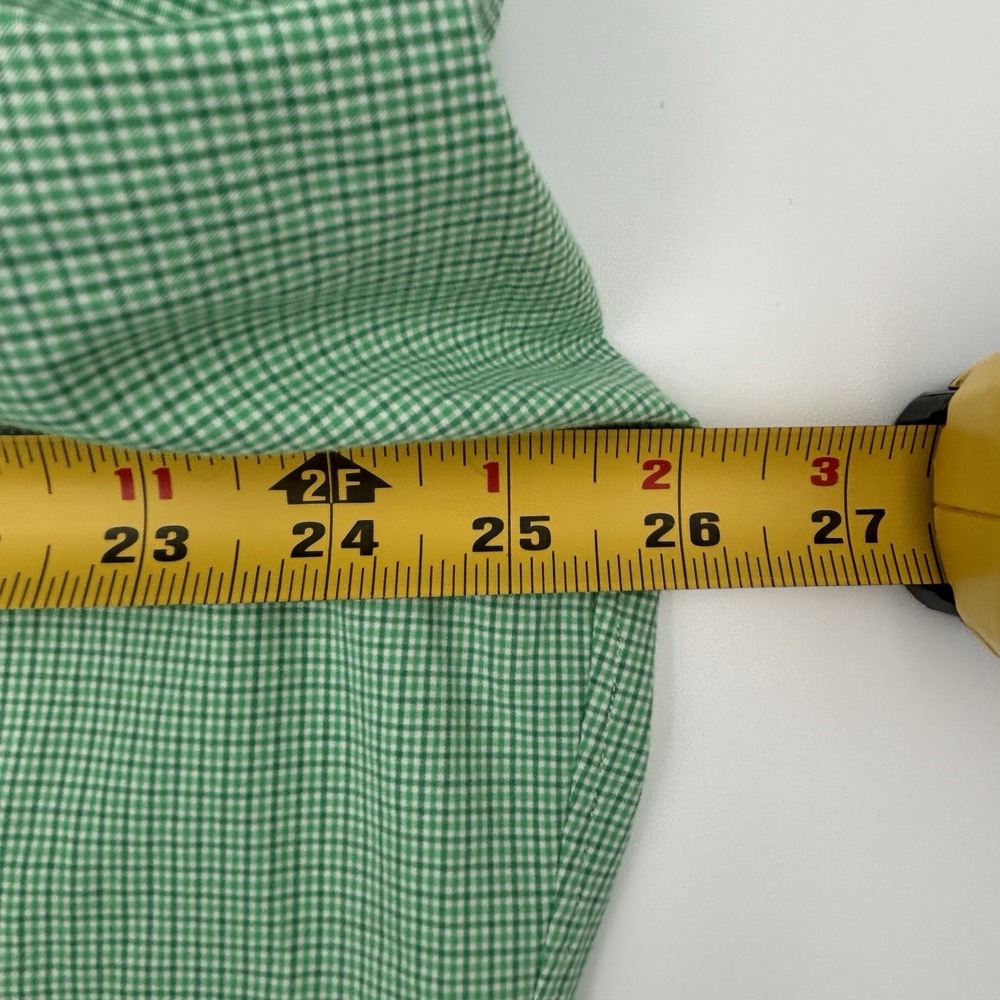 Ralph Lauren Yarmouth Shirt 16.5 32/33 Mens L Green Gingham Check Cotton Pony - Picture 10 of 11